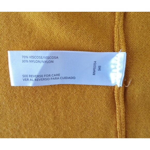 Seven Manor Open Front Cardigan Sweater Womens MediumYellow Pockets Light Weight - Picture 9 of 9
